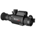 Celownik termowizyjny HIKMICRO Panther PH35L 2.0 LRF – ukośny widok z boku z widocznym dalmierzem laserowym i pokrętłem regulacji