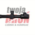 Prawy profil lunety Meopta ZD 6-24x56 Z-plus RD, zbliżenie na gładką pokrywę bębna i napisy OFF na okularze z logotypem.