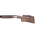 Strzelba PERAZZI MX-2000/8 Sporting kal. 12/76 - zbliżenie na regulowaną kolbę z widocznym mechanizmem regulacji grzebienia