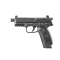 Pistolet FN 502 Tactical Black – widok pod kątem z tyłu