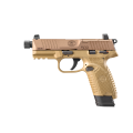 Pistolet FN 502 Tactical FDE – widok pod kątem z tyłu