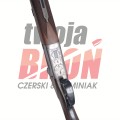 Kniejówka Merkel Suhl kal. 7x65R, 12/70 - zbliżenie z góry na komorę zamkową i podłuczek z grawerunkiem