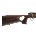 Sztucer Mauser M18 Pure Max - zbliżenie na kolbę z otworem kciukowym, widok od tyłu