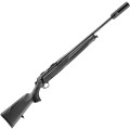 Sztucer samopowtarzalny Sauer S303 Classic XT - widok całości karabinu z hamulcem wylotowym i czarną kolbą syntetyczną