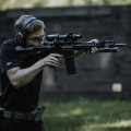 Luneta Vortex Strike Eagle 1-8x24 FFP 30 mm EBR-8 podczas strzelania