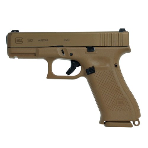 Pistolet Glock 19X Coyote – widok z boku