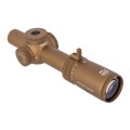 Luneta celownicza Primary Arms Compact PLx-1-8x24 mm FFP iR ACSS Raptor M8 Yard 5.56 /.308 FDE - widok z przodu pod kątem