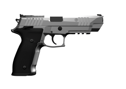 Pistolet Steyr ATc 5" Base 9x19 - widok z lewej strony, czarny chwyt