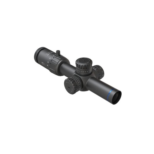 Luneta Meopta MeoPro Optika6 1-6x24 SFP RD pod kątem na białym tle.