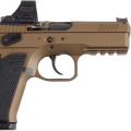 Pistolet CZ Shadow 2 Compact Burnt Bronze z Holosun 508T – detale chwytnika