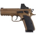 Pistolet CZ Shadow 2 Compact Burnt Bronze z Holosun 508T – ujęcie z prawej strony
