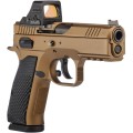 Pistolet CZ Shadow 2 Compact Burnt Bronze z Holosun 508T – widok z tyłu