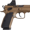 Pistolet CZ Shadow 2 Compact Burnt Bronze z Holosun 508T – ujęcie z przodu