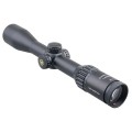 Luneta Vector Optics Continental x6 1.5-9x42 SFP Hunting - widok z ukosa, obiektyw z prawej, skala nastawnicy okularowej widoczna, logo Vector Optics