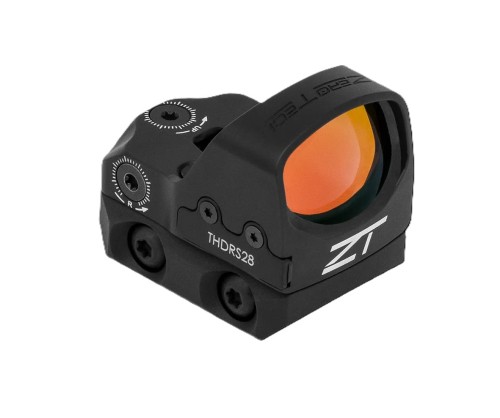 Kolimator ZeroTech THRIVE HD Reflex 3 MOA MULTI RETICLE z niskim montażem przedstawiony pod kątem na białym tle