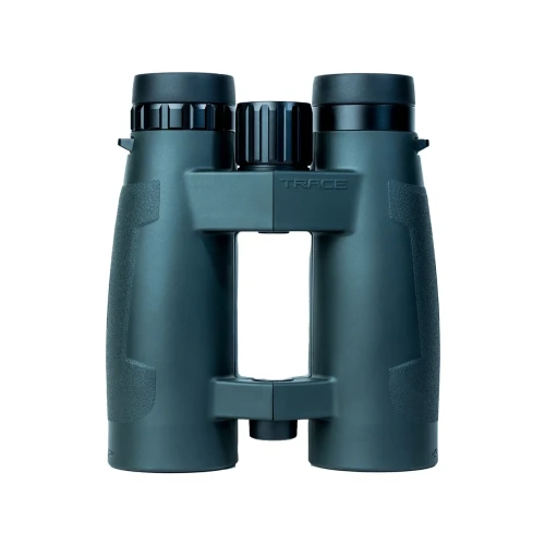Lornetka ZeroTech TRACE 10x45 ED w widoku od góry na białym tle, z centralnym pokrętłem regulacji ostrości