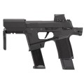 Pistolet Sig Sauer P365 Flux - widok z lewej strony, kolba złożona