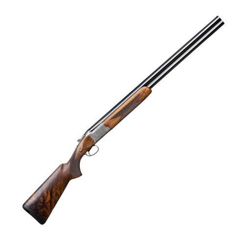 Strzelba Browning B525 Exquisite – widok z boku, drewniana kolba i eleganckie wykończenie