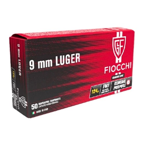 Amunicja Fiocchi 9 mm Luger FMJ 8 g – widok opakowania