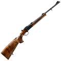 Sztucer łamany Blaser K95 – widok z lewej strony z lunetą, pełna sylwetka