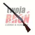 Bok Merkel 200E, kal. 12/70 - widok z prawej strony, dubeltówka z gładką, wybrunowaną komorą zamkową bez grawerunku