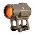 Kolimator Vortex Crossfire II Solar Red Dot Tan widok na kolimator lewy bok z montażem