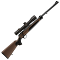 Sztucer Blaser R8 Professional Hunter – widok z lewej strony z lunetą, pełna sylwetka