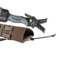 Trójnóg Primos Trigger Stick Gen III™ 24-62'' onyx w zestawie z pokrowcem Primos Scabbard - widok głowicy obok pokrowca