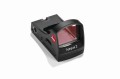 Kolimator Leica Tempus 2 2,5MOA - widok pod kątem, logo Leica i pokrętła regulacji z tyłu