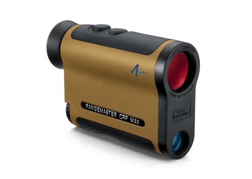 Dalmierz Leica Rangemaster CRF MAX z Applied Ballistic - widok pod kątem, logo Applied Ballistics i obiektywy