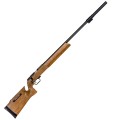 Sztucer Anschütz 54.30A BR-50 Benchrest - karabinek z drewnianą kolbą typu thumbhole, widok z lewej