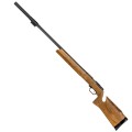 Sztucer Anschütz 54.30A BR-50 Benchrest - karabinek z drewnianą kolbą typu thumbhole, widok z prawej