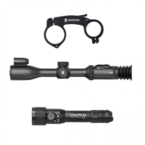 Celownik noktowizyjny noktowizor HIKMICRO Alpex A50PL PRO LRF z uchwytem pod IR + iluminator laserowy X-hog Pro