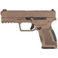 Pistolet Reximex TRX9 FDE - widok z lewej strony, szkielet i zamek w kolorze FDE