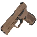 Pistolet Reximex TRX9 FDE - widok z lewej strony pod kątem z góry na zamek z wycięciem pod kolimator