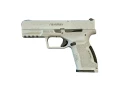 Pistolet Reximex TRX9 White Storm - widok z lewej strony, biały zamek z logo Reximex i szyna montażowa