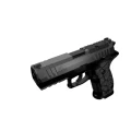 Pistolet Steyr Arms ATD Compact - widok z lewej strony pod kątem z góry na zamek z logo Steyr