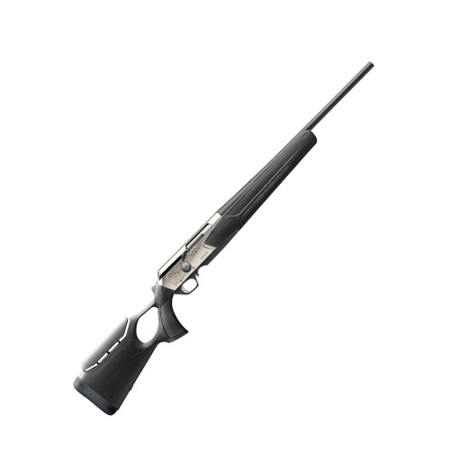 Sztucer Browning Maral 4X Ultimate Composite Thumbhole - widok z prawej strony pod kątem, grawerowana srebrna komora