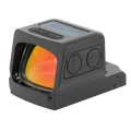Kolimator Holosun EPS-CORE GD MRS - widok z przodu z lewej, soczewka obiektywu, przyciski regulacji jasności i panel solarny