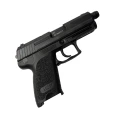 Pistolet H&K USP kal. .45 ACP – widok pod kątem z tyłu