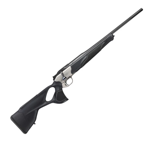 Sztucer Blaser R8 Ultimate Silverstone – widok z lewej strony, pełna sylwetka z lunetą