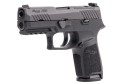 Pistolet Sig Sauer P320 Compact - zbliżenie na lufę, widok z lewej strony