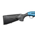 Beretta 1301 Comp Pro - zbliżenie na kolbę i niebieski odbiornik, widok z lewej