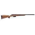 Sztucer Tikka T3x Varmint Hunter LH leworęczny z drewnianą kolbą i ciężką lufą, widok z prawej