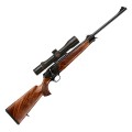Sztucer Blaser R8 Standard – widok z lewej strony z lunetą, pełna sylwetka broni