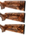 Sztucer Blaser R8 Baronesse - zbliżenie na ozdobną kolbę drewnianą