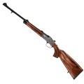 Sztucer łamany Blaser K95 Baronesse – widok z prawej strony, profil broni z drewnianym łożem