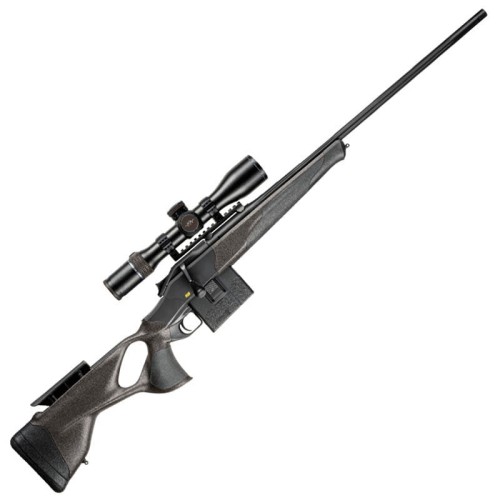 Sztucer Blaser R8 Ultimate X - widok perspektywiczny z prawej strony z lunetą