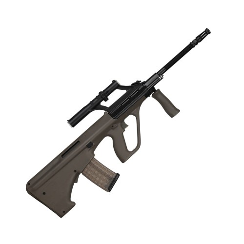 Karabin samopowtarzalny Steyr AUG ARMY SA - widok z lewej strony, pełna sylwetka broni